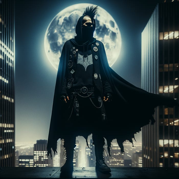 Batman Punk - Dark Vigilante with Mohawk and Piercings