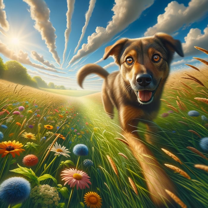Adorable Brindle Dog Enjoying Nature | Lively and Friendly