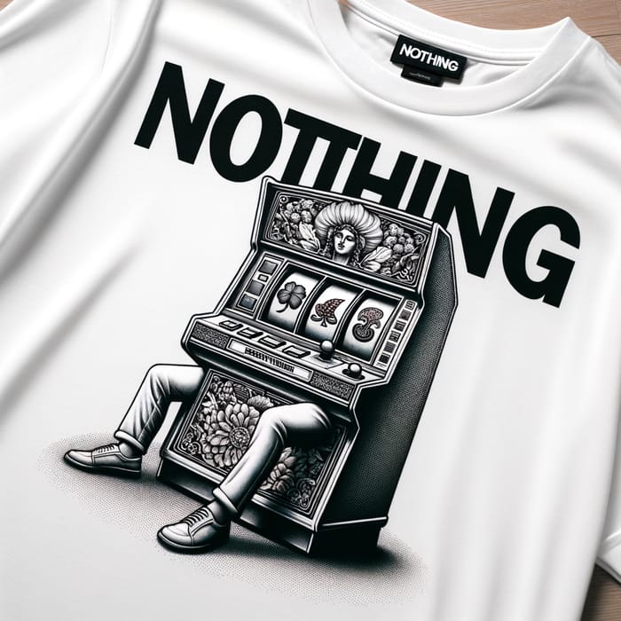 Relaxed Vibes: Nothing Brand White Shirt with Slot Machine Design