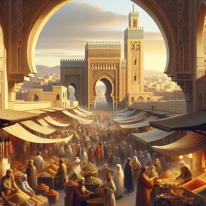 Voyage to Morocco: Capturing the Essence of a Bustling Marketplace