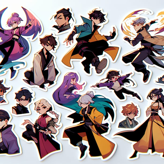 Dynamic Anime Sticker Collection: My Metal Family Characters