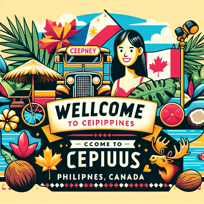 Warm Welcome: Cebu & Canada Couple Vacation Tarp Design