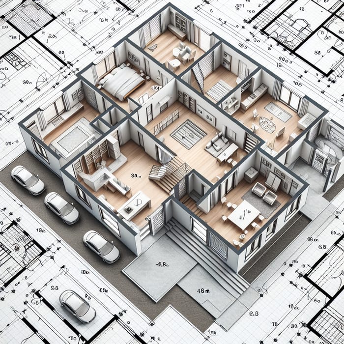 Detailed Blueprint of 150 Sqm Residential House | Room Divisions & Measurements