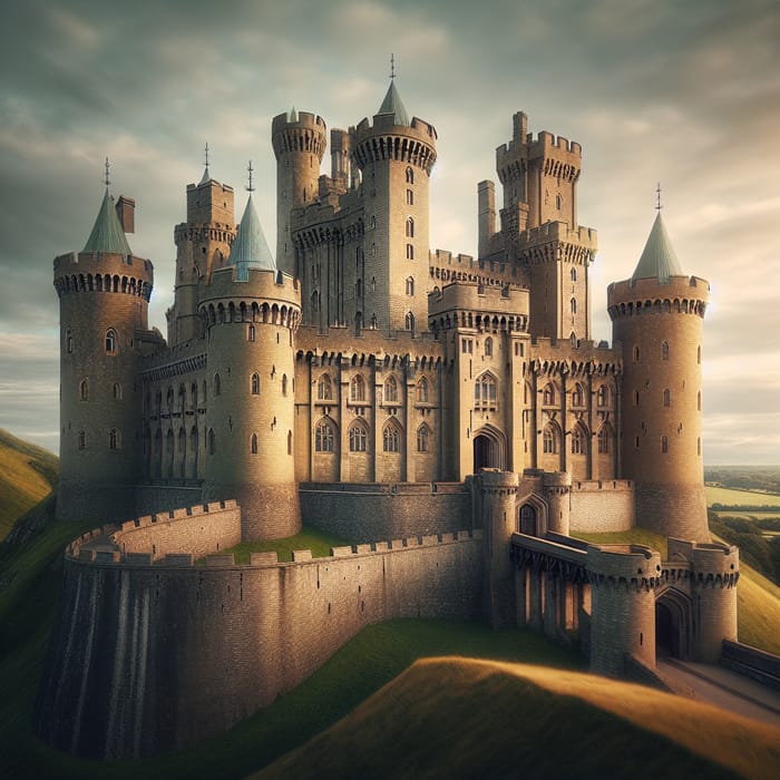 Majestic Ancient Castle on Hill | Grand Towers & Battlements