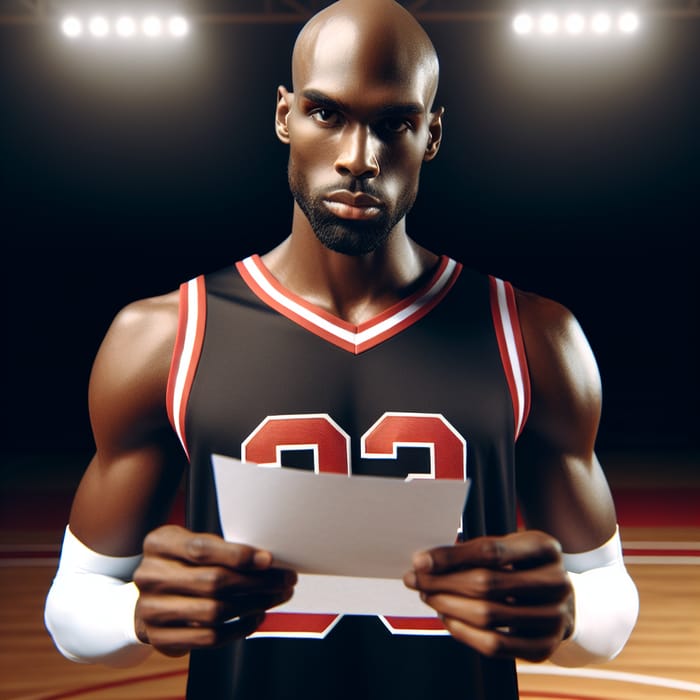 Michael Jordan Basketball Player Holding White Paper