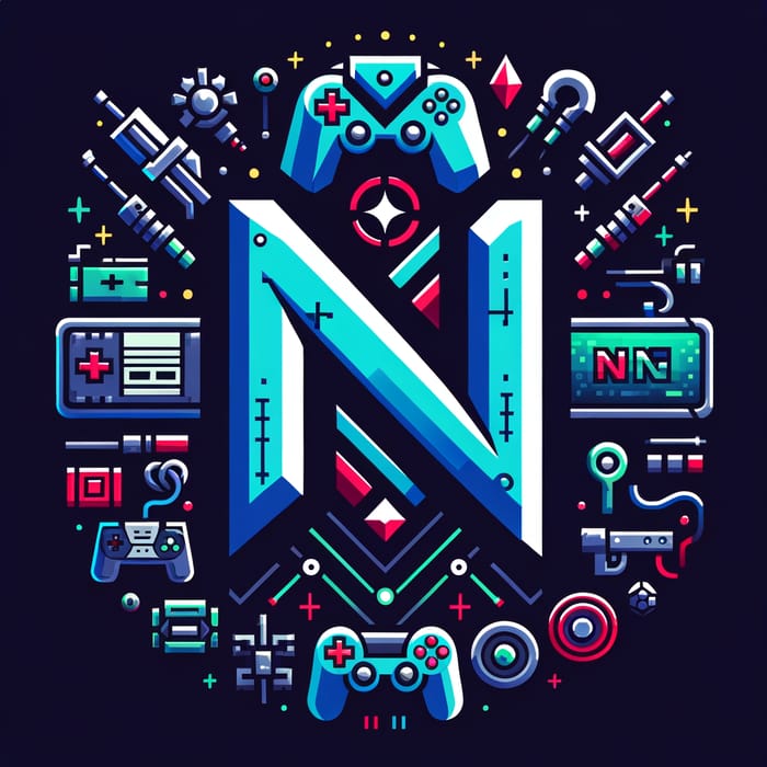 Dynamic 'N' Gaming Logo Design with Futuristic Elements