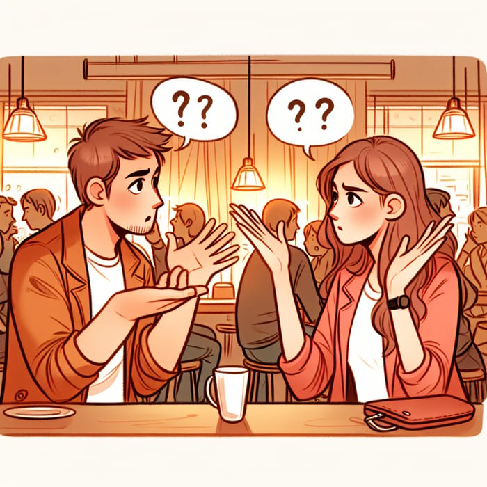 Intense Conversation Scene with Curious Expressions | In a Cafe Setting