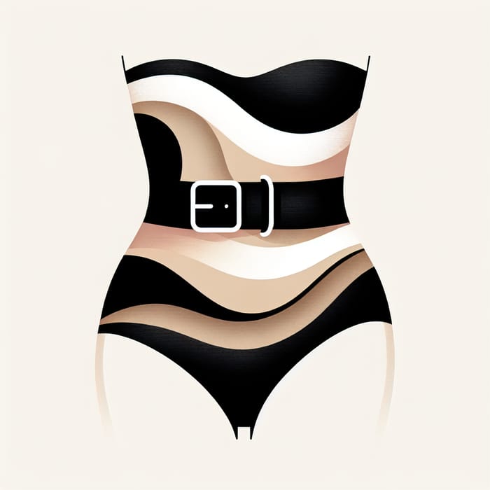 Three-Tone Body-Shaping Wrap: Black, Beige & White Colors