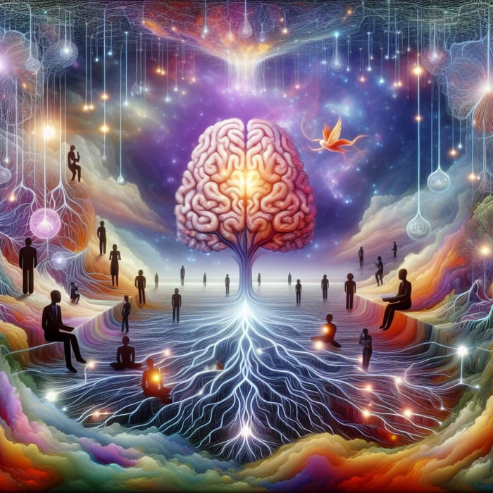 Abstract Psychology Landscape: Envisioning the Human Mind