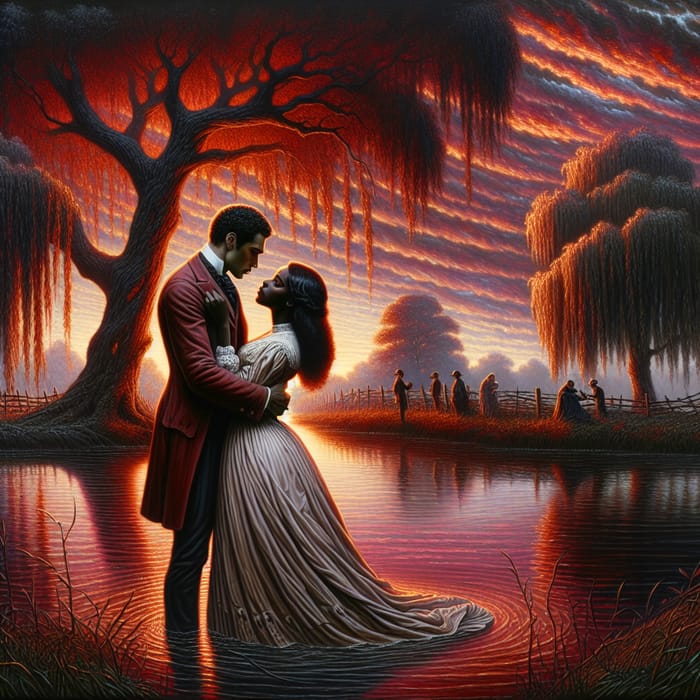 Romantic Embrace: Man and Woman in Love Painting