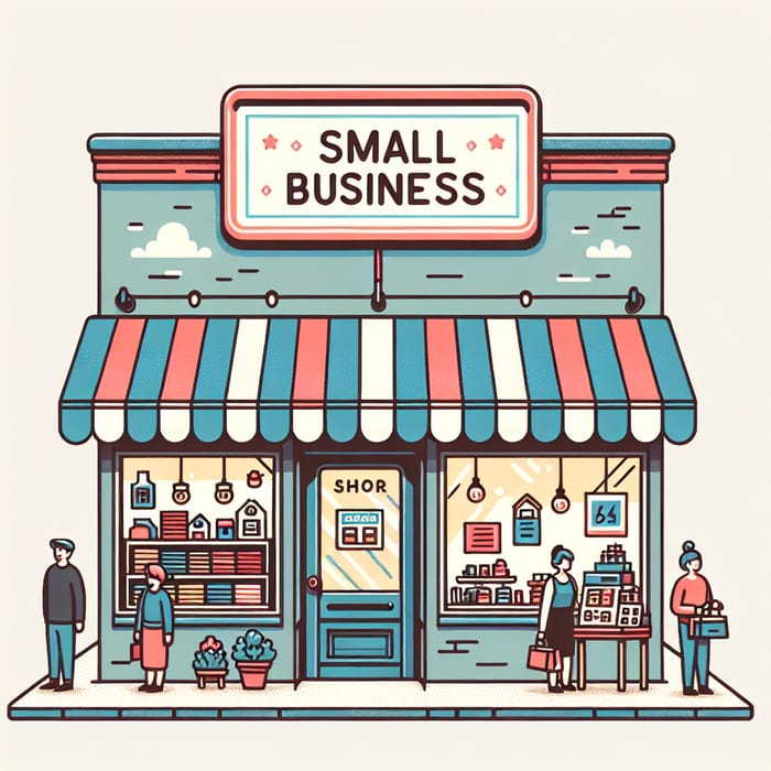 Unique Small Business Storefront with Diverse Shoppers