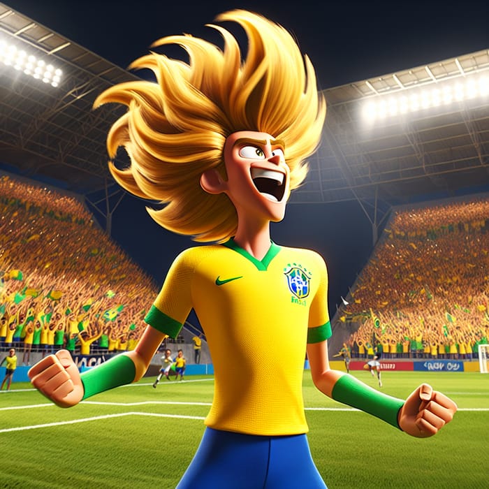 Bart Simpson Scores Goal in Brazil Jersey Celebration