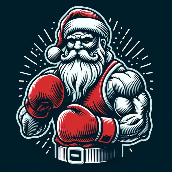 Santa Claus Boxing Gloves T-Shirt Design