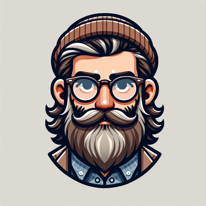 Quirky Hipster Man Cartoon Character | Creative Illustration