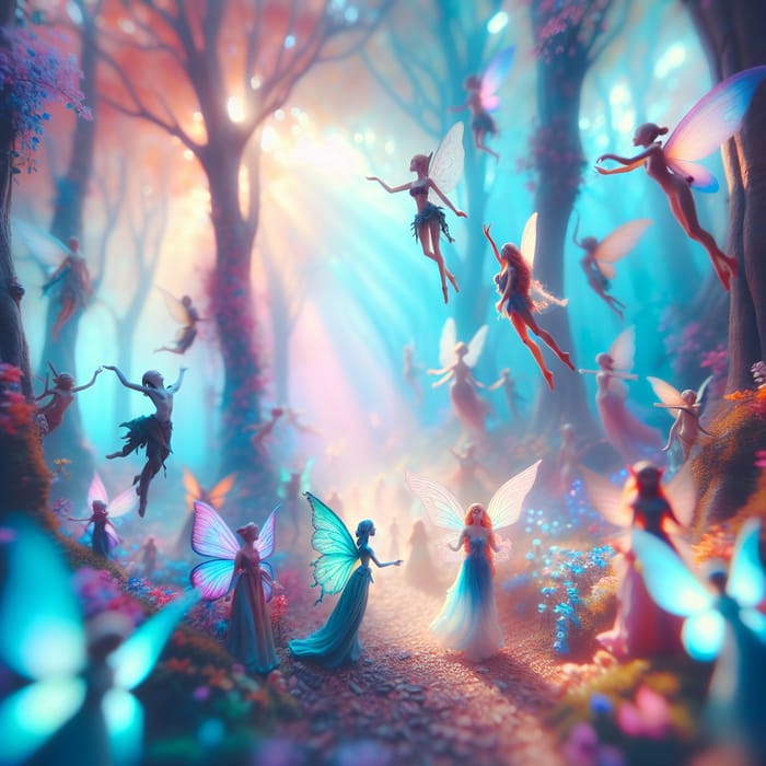 Magical Enchanted Forest with Dancing Fairies | Vibrant Fantasy Fairytale
