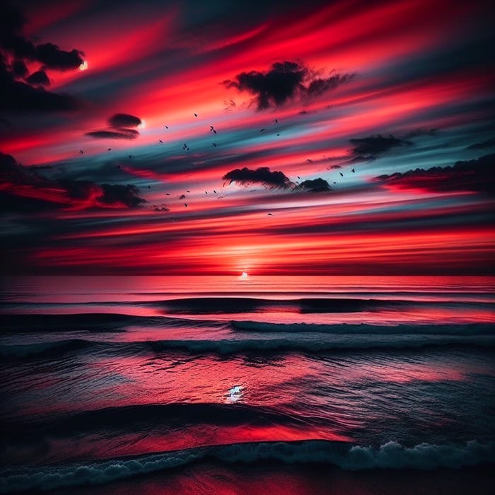 Sunset Over Ocean: A Minimalistic Beauty