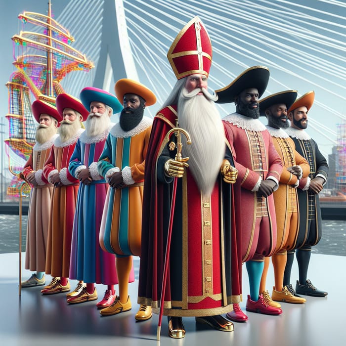 Sinterklaas and Petes on Ship in Rotterdam, Netherlands