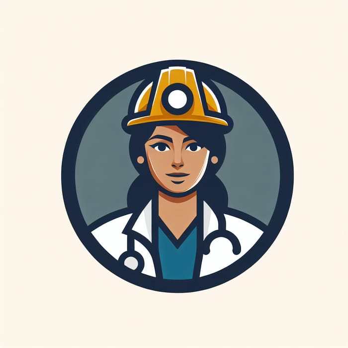 South Asian Medical Professional Woman Construction Logo Design