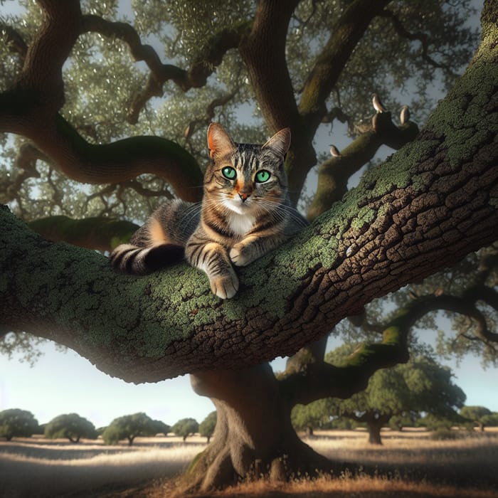 Cat in tree top