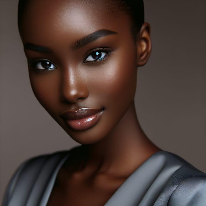 Beautiful African American Woman Studio Portrait with Elegant Grace