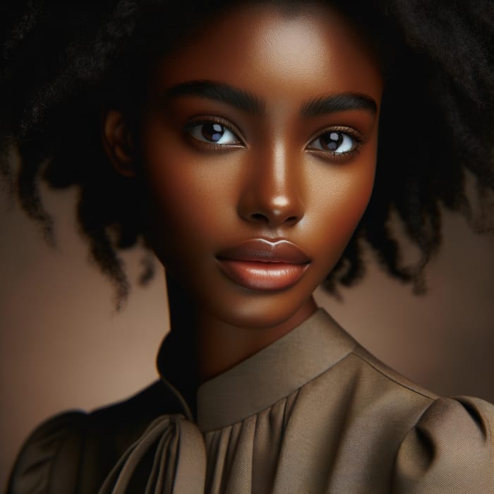 Captivating African American Woman Portrait | Beauty & Grace in Studio Setting