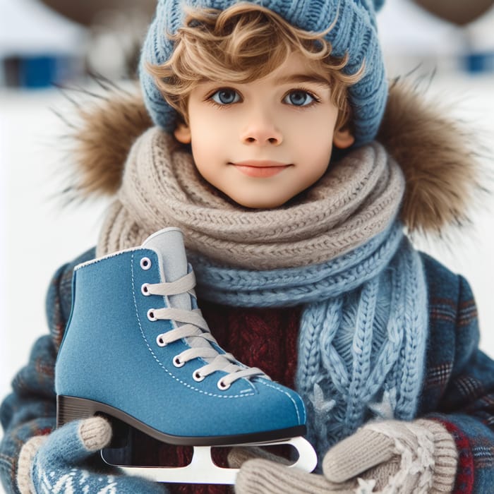 Boy Holding Ice Skates