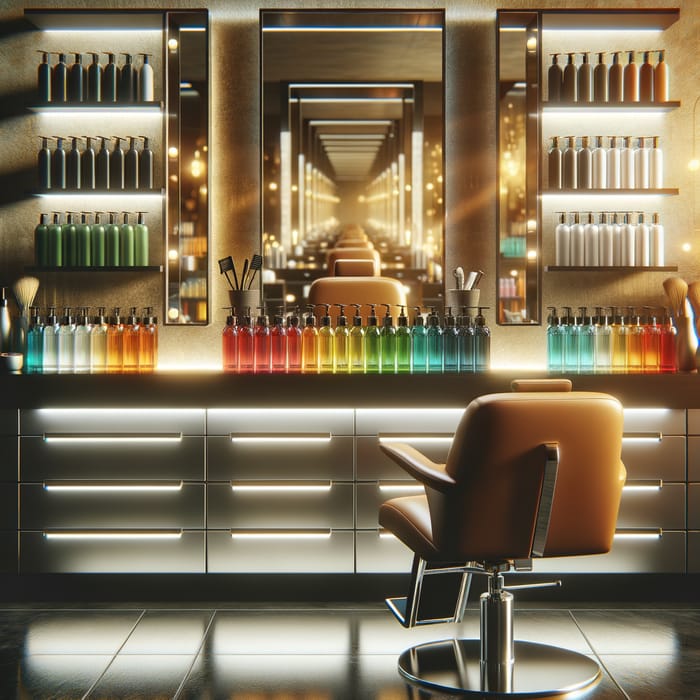 Modern Beauty Salon Barber Chair with Backlight & Mirrors