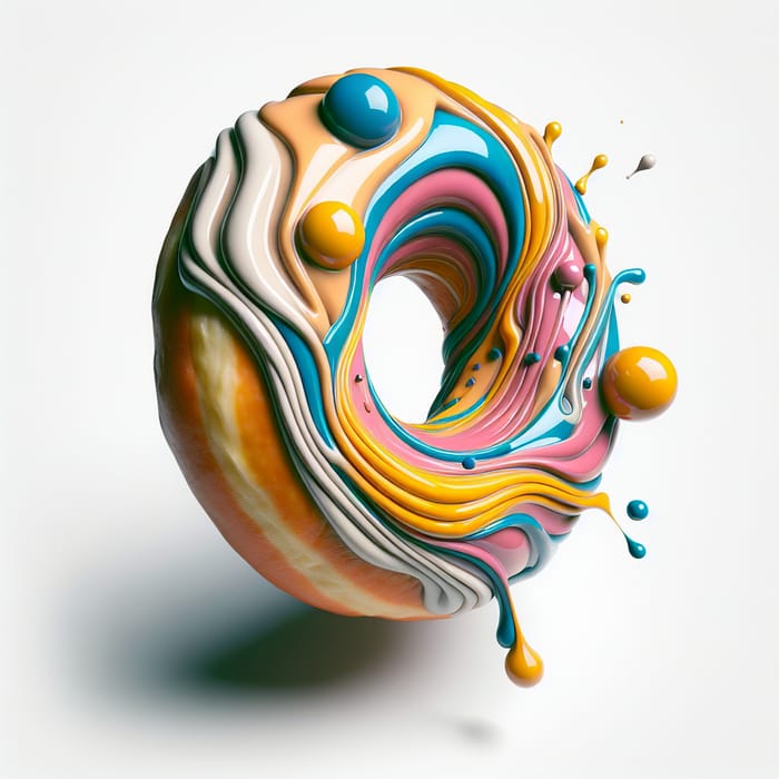 Surreal Pop Art Donut Sculpture by Salvador Dali | Colorful and Distorted
