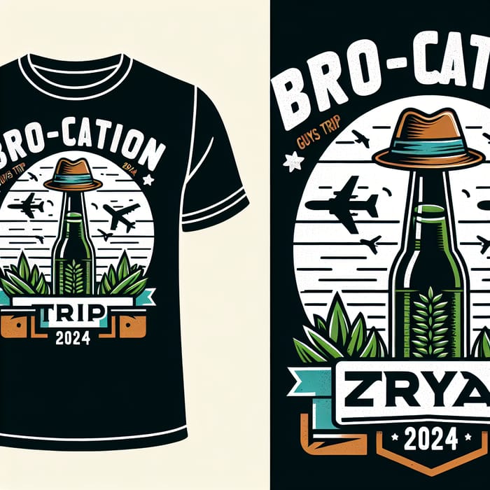 Guys Trip 2024 T-shirt Design with BRO-CATION Theme