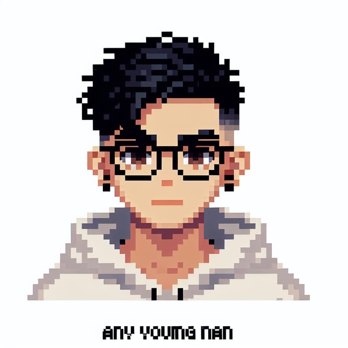 Pixel Art of Young Man with Headphones & Hoodie