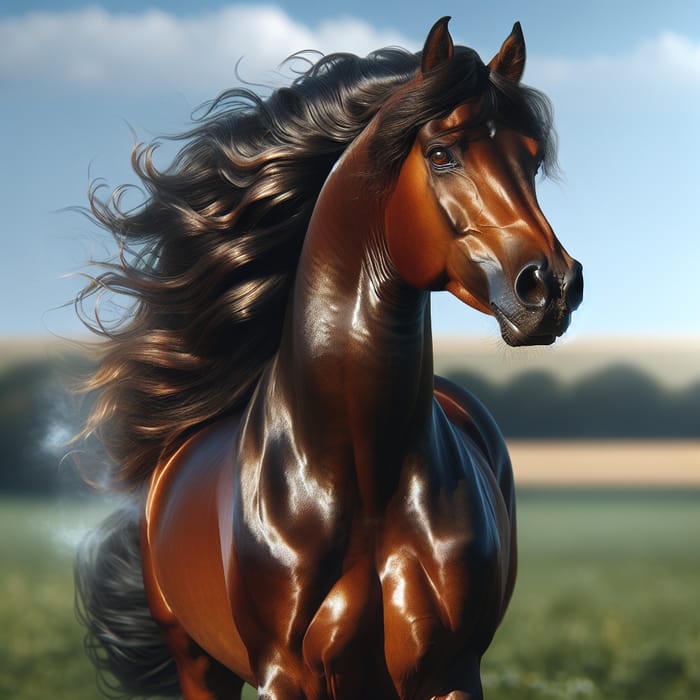 Majestic Horse with Shiny Coat | Elegant Stance in Sunlight