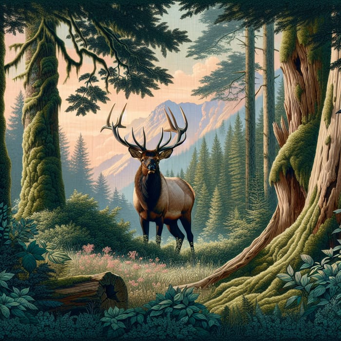 Majestic Elk in Enchanting Forest: Capturing Nature's Beauty