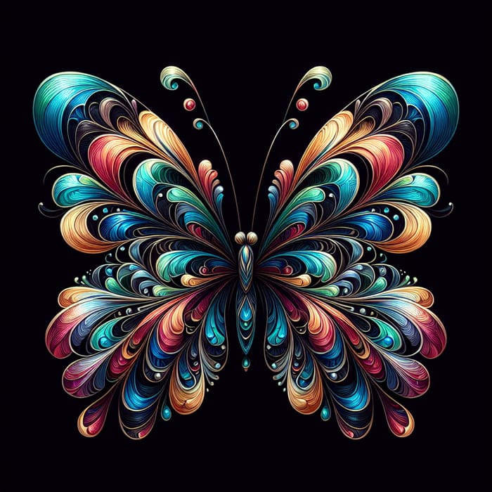 Vibrant Butterfly on Dark Background