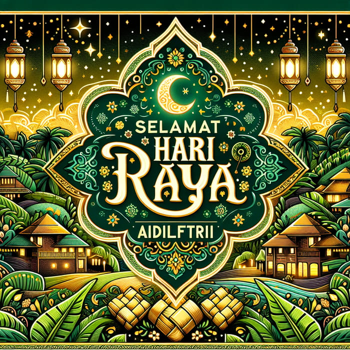 Hari Raya Greeting Poster | Traditional Malay Festivities