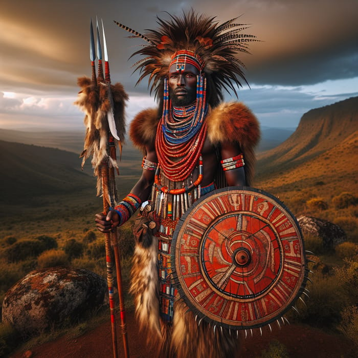 Traditional Kikuyu Warrior in Central Highlands of Kenya