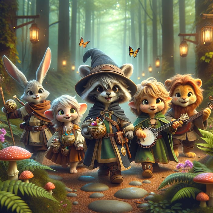 Enchanted Forest Adventures: Raccoon Wizard, Rabbit Cleric & More | AI ...