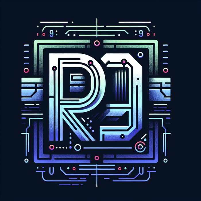 Futuristic Cyberpunk r-99 Techno Logo Design
