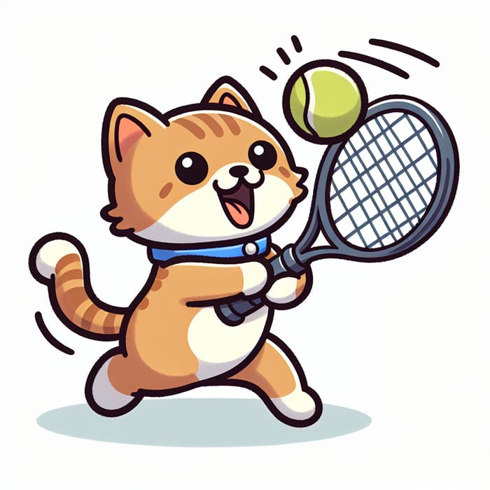 Cartoon Cat Playing Tennis | Fun Tennis Game