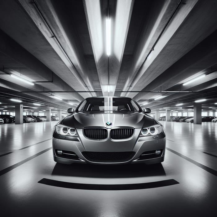 Sleek BMW E90 in Underground Parking - Urban Automotive Photography