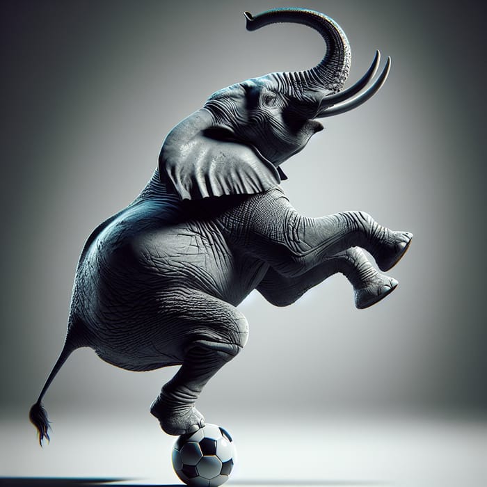 Agile Elephant Balancing on Soccer Ball
