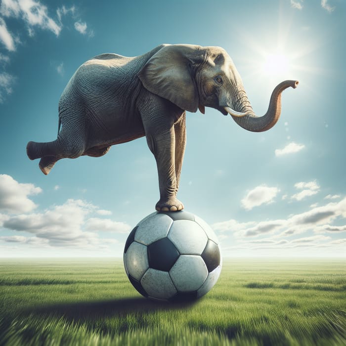 Elephant Balancing on Soccer Ball | Incredible Side View