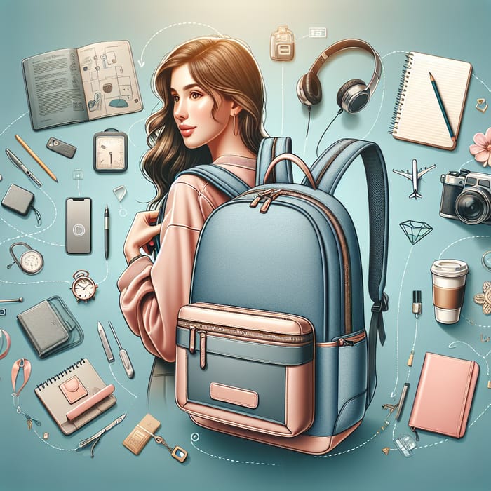 Fashionable Women's Travel Backpack, Stylish & Modern Design, AI Art  Generator