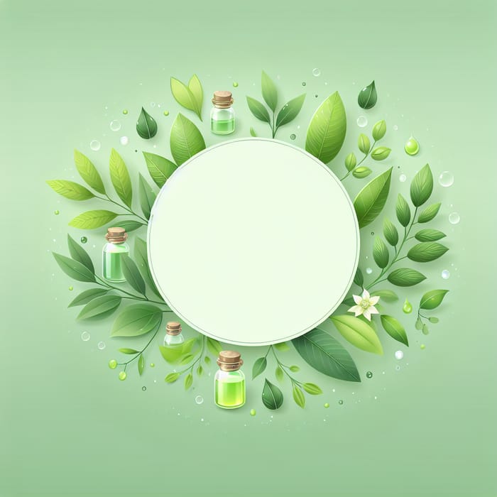 Green Natural Products Presentation Background with Subtle Leaf details