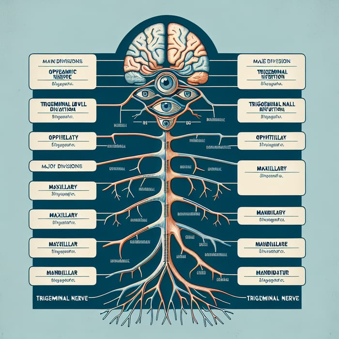 Trigeminal Nerve Branches & Subdivisions Diagram