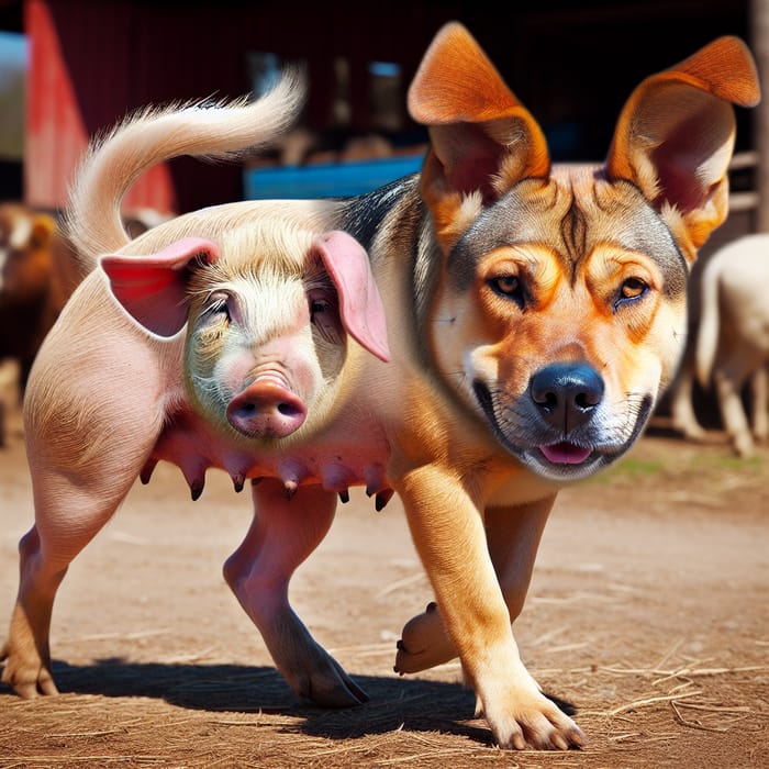 Pig-Dog Hybrid: A Fascinating Crossbreed Pet Displaying Pig and Dog Traits