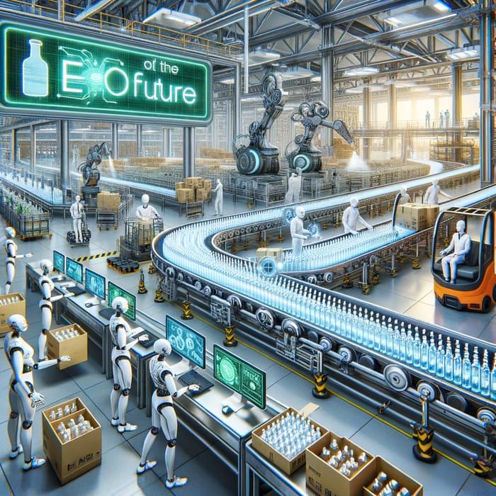 Futuristic Factory Automation: Shiny Surfaces & Robotics in Action