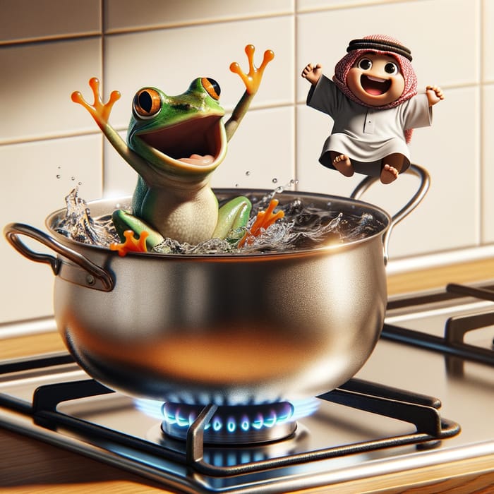 Joyful Frog and Humanoid Escape Boiling Water - Happy Leap