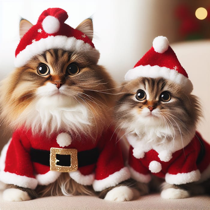 Adorable Cat in a Santa Claus Costume