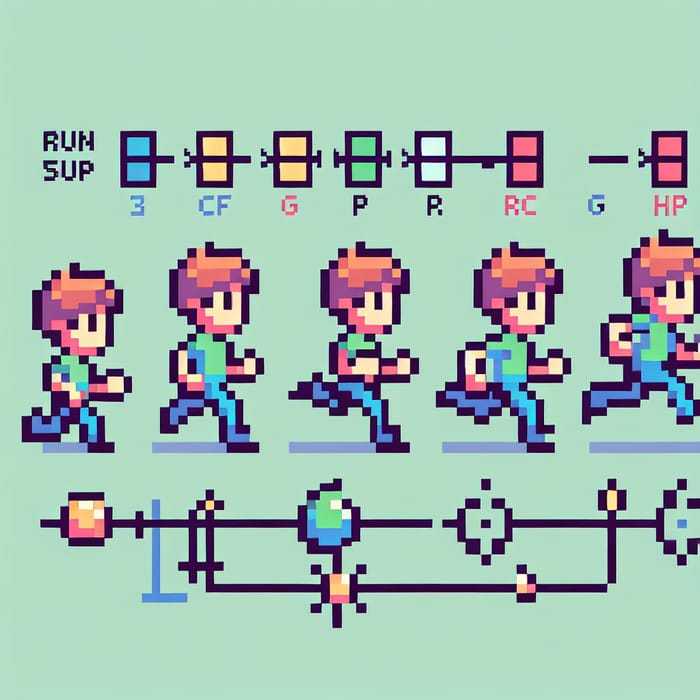 Pixel Art Character Run Sprite | 32x32 Pixel Animation