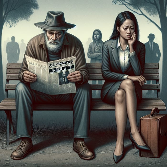 Illustrative Scene of Unemployment: Symbolizing Desolation and Despair